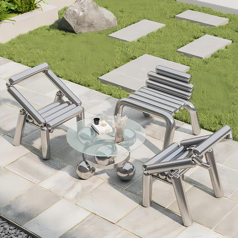 Outdoor Furniture Luxury - Roestvrijstalen stoel, lichte luxe, creatieve, eenvoudige