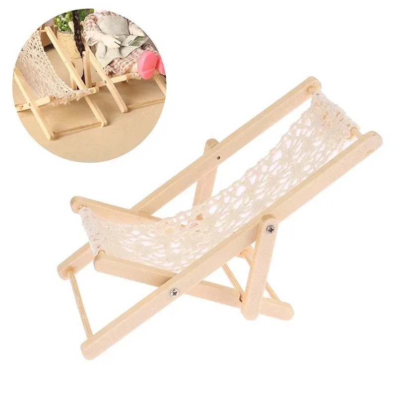 Outdoor Furniture Diy - 1/12 Schaal Opvouwbare Strandstoel Mini Meubelmodel