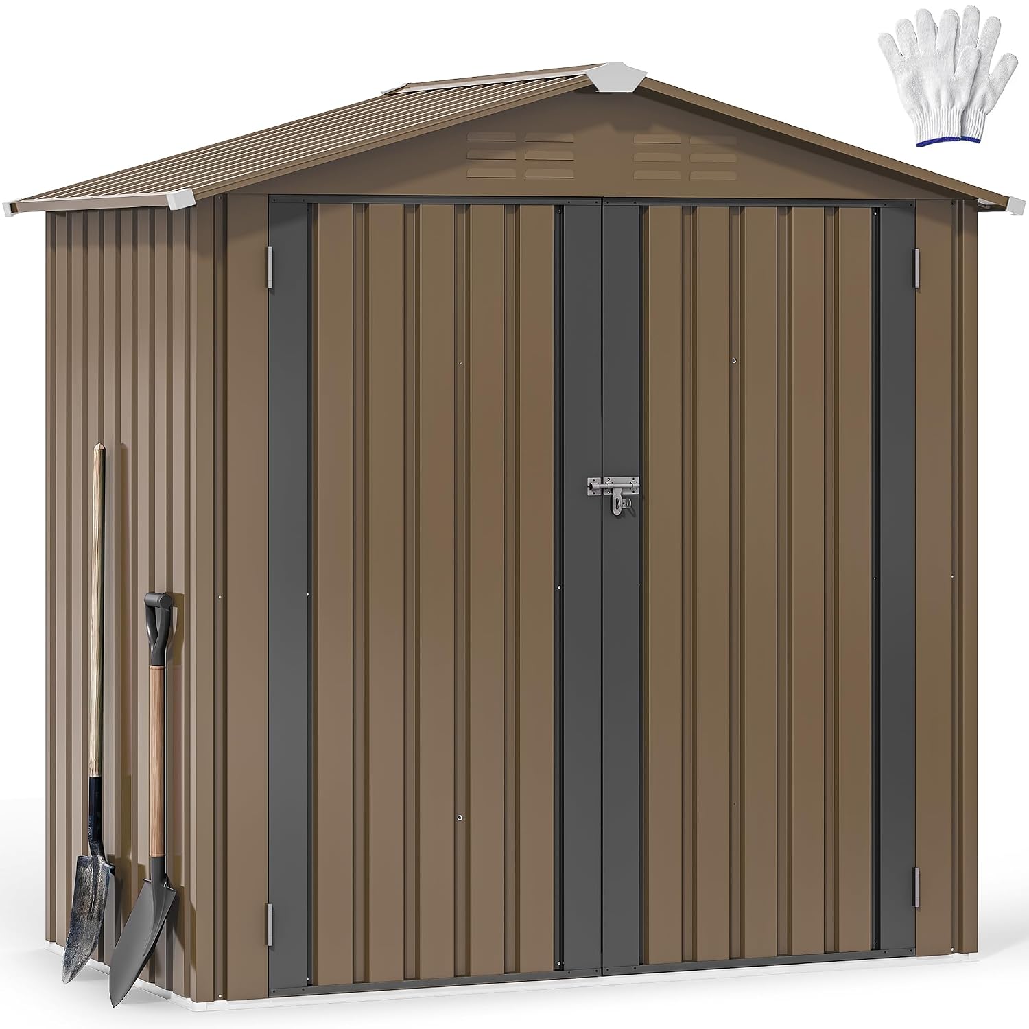 Outdoor Furniture Metal - 6x4ft Metalen Buitenberging, Waterdichte Gereedschapsschuur, Robuuste