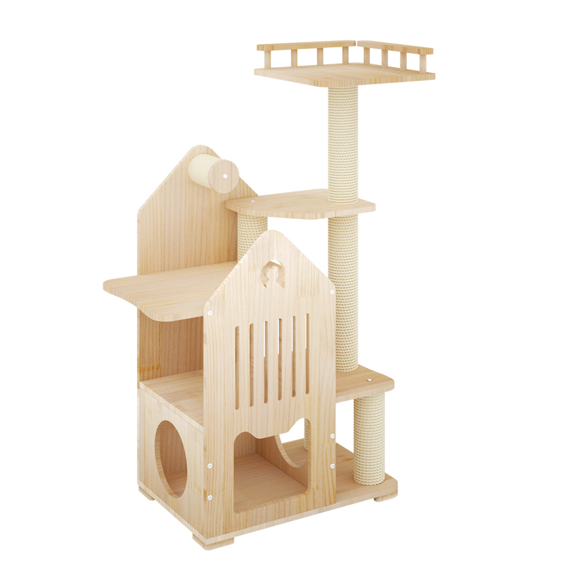 Outdoor Furniture Luxury - Moderne Luxe Houten Kattenboomhuis Kattenklimrek Kattenmeubel