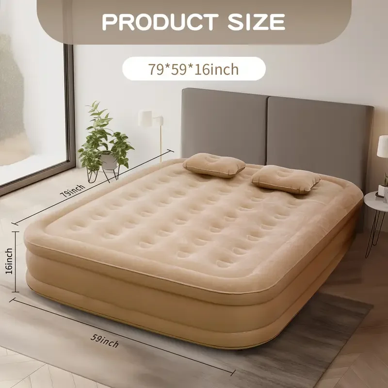 Outdoor Furniture Luxury - Opblaasbare luxe 2-persoons campingbedmat met ingebouwde