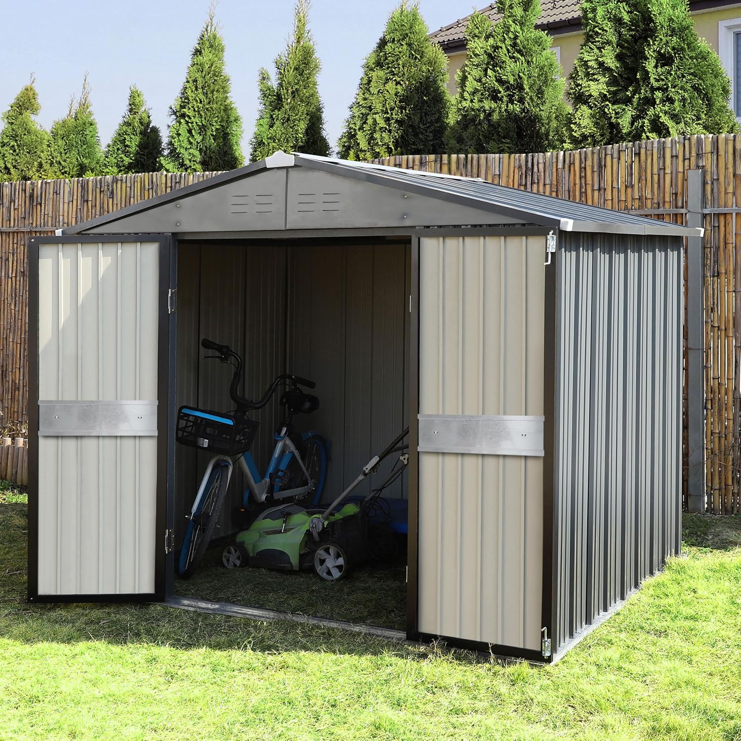 10' x 10' Buitenberging met du - Outdoor Furniture Metal recensie en prijs