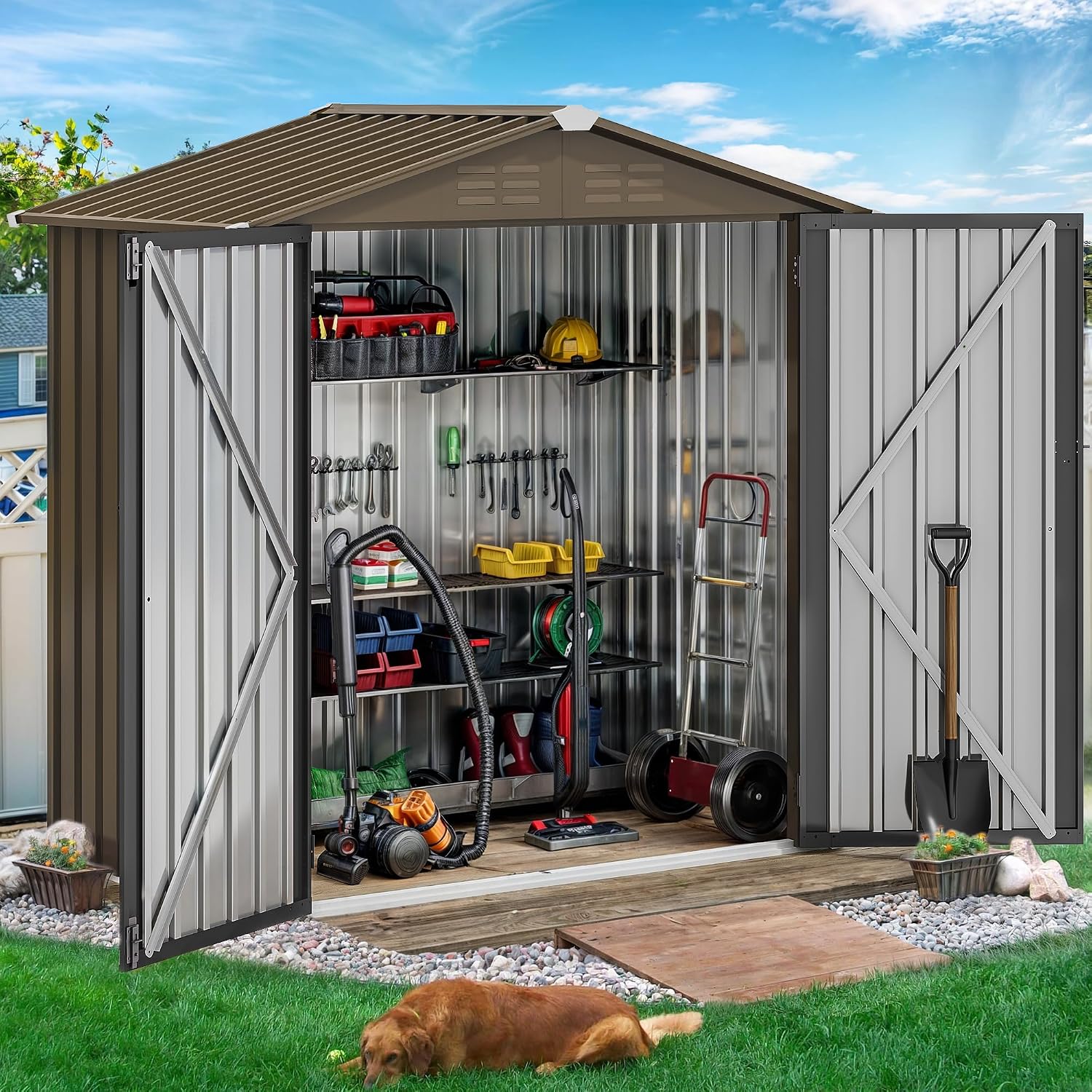 6x4ft Metalen Buitenberging, W - Outdoor Furniture Metal recensie en prijs