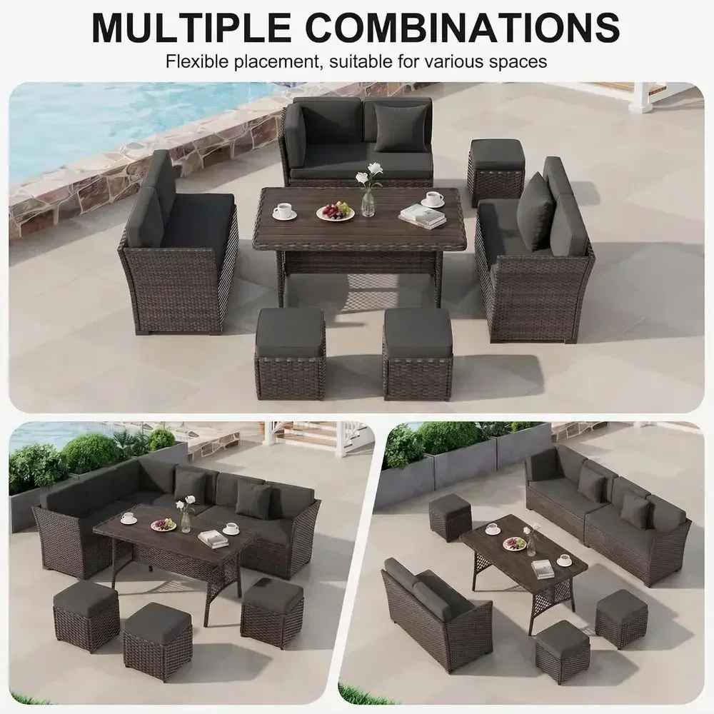 7-delige tuinset van gevlochte - Outdoor Furniture Metal Chairs recensie en prijs