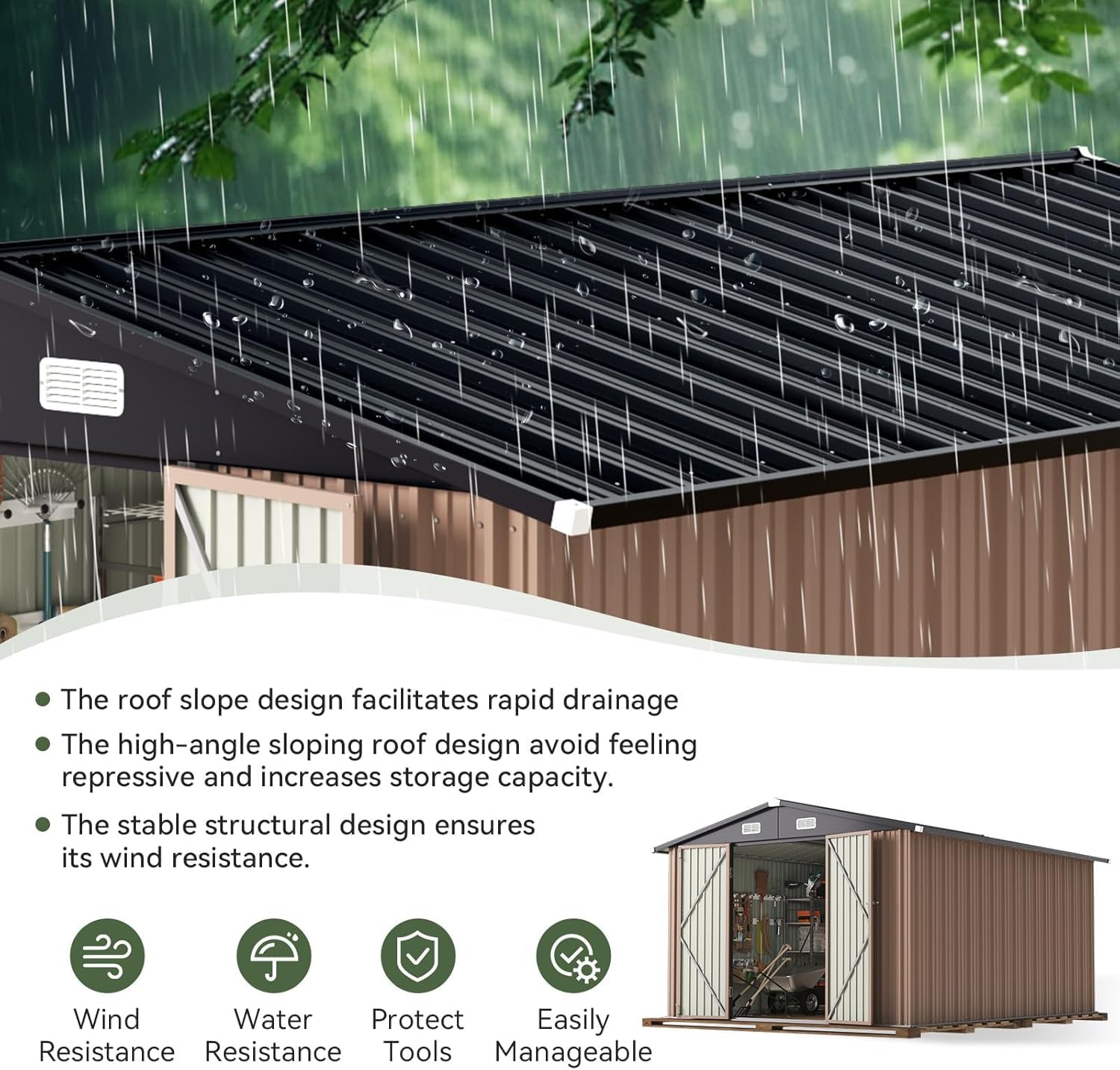 12 x 10FT buitenberging met gr - Outdoor Furniture Metal recensie en prijs