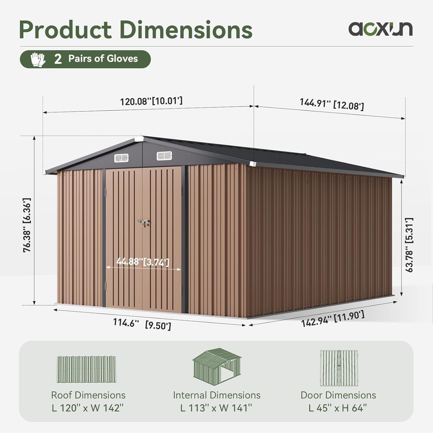 12 x 10FT buitenberging met gr - Outdoor Furniture Metal recensie en prijs