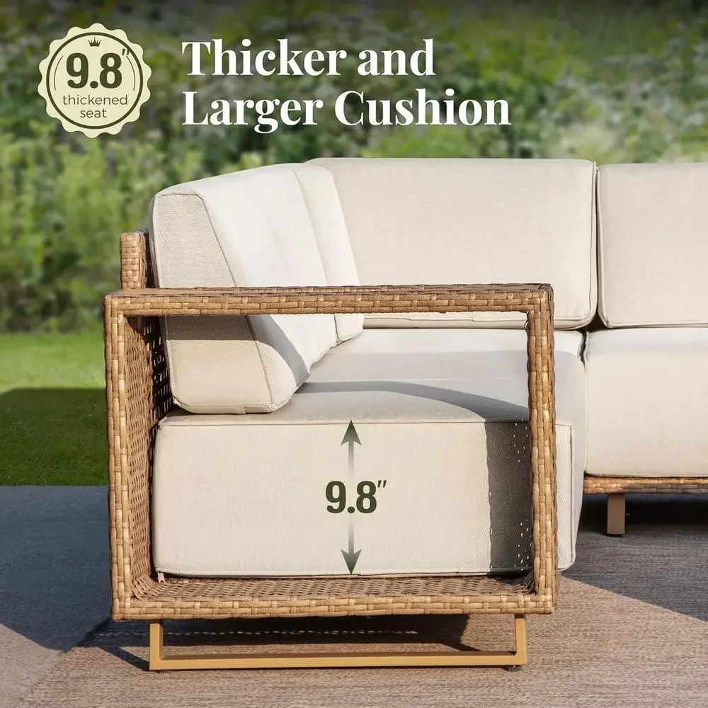 6-delige rieten bankstel voor  - Outdoor Furniture Luxury recensie en prijs